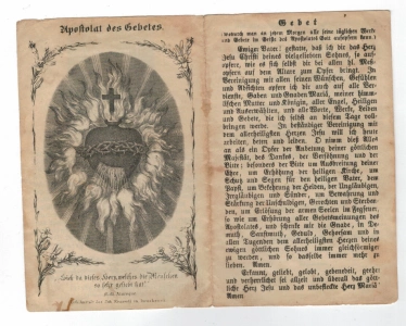 Starý svatý obrázek německy tisk Insbruck Jan Kravogl - Apostolat des Gebetes (173223)