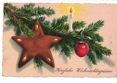 Pohlednice - Srdečný vánoční pozdrav - Herzliche Weihnachtsgrüsse - německy (466423) police ve folii