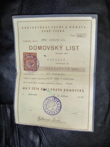 Domovský list Jasenná 1940 (694213)