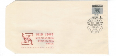 Obálka prvního dne Mezinárodná organizácia práce 50 let 1969 (536617)