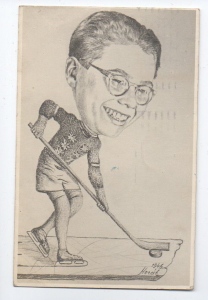Hokejista karikatura Podepsán Horák 1946 (674017s)