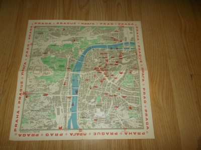 Oboustranná mapa Praha pro turisty 1971 (1260718)