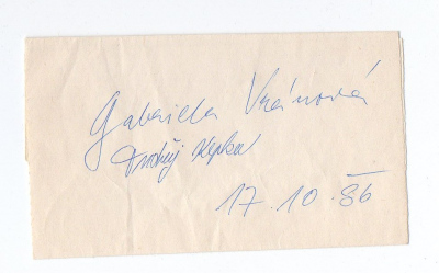 Autogram Garbriela Vránová a Ondřej Kepka 1986 (252620) externí sklad