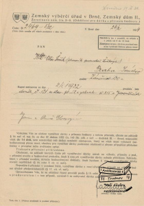 2x dokument Zemský výběrčí úřad v Brně 1932 (688720)