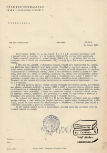 Osvědčení - potvrzení o zaměstnání - Úřad pro normalisaci Praha 1955 (689020)