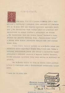 Vysvědčení - potvrzení o zaměstnání - Nakladatelství Československý merkur 1928 (688920)