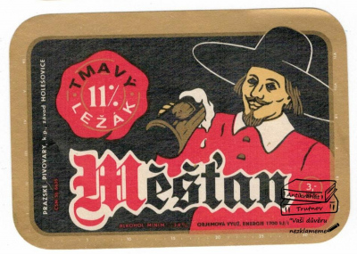 Pivní etiketa Měšťan 11ᵒ Tmavé (604520)