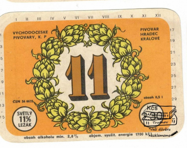 Pivní etiketa Pivovar Hradec Králové 11ᵒ (604320)