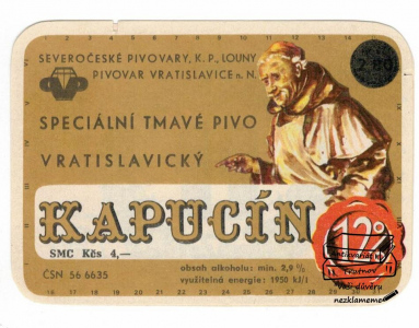 Pivní etiketa Kapucín 12ᵒ (604320)