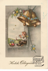 Herzlicke Ostergrüsse! Veselé velikonoce chlapec zvony (1314521) externí sklad