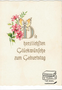 Přání Die herzlichsten Glückwünsche zum Geburstag motýl rozkládací (1314221) externí sklad
