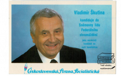 Samolepka Vladimír Škutina Československá strana socialistická (320622)