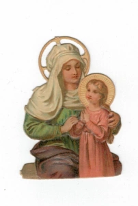 Tlačený svatý obrázek - Panna Maria; Ježíšek(176123)