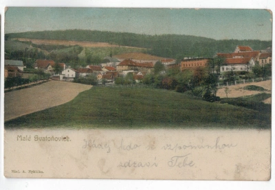 Malé Svatoňovice celkový pohled nákl. A. Nyklíčka - dlouhá adresa (187923)
