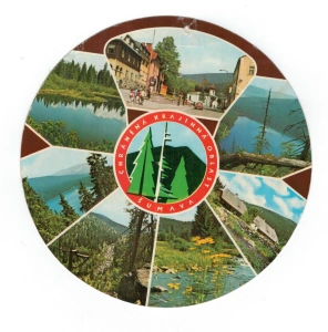 Pohlednice Šumava Modrava - Údolí Vydry - Čertovo jezero - Železná Ruda - kulatá velký formát (328523)