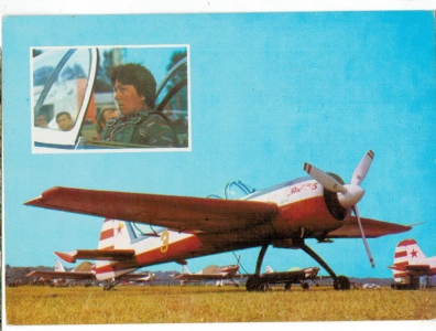 Pohlednice Sovětský Jak-55 - Chalida Makagonová VELKÝ FORMÁT (373123)