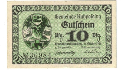 10 Zehn Pfennig Gemeinde Ruhpolding - Nouzovka  (469123)