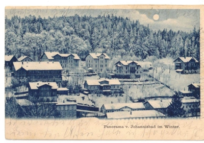 Pohlednice panorama Janské Lázně Johannisbad v zimě (476223)