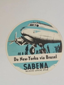 Vodolepka Do New-Yorku via Brusel SABENA belgické letecké spoje (328224) DOK1