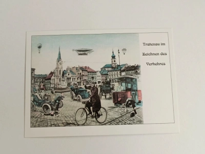 Pohlednice - Trautenau - Trutnov - vzadu nalepená známka a pamětní razítko 12. 7. 1999 Stuttgart 50 jahrfeier  (10007) DOK2