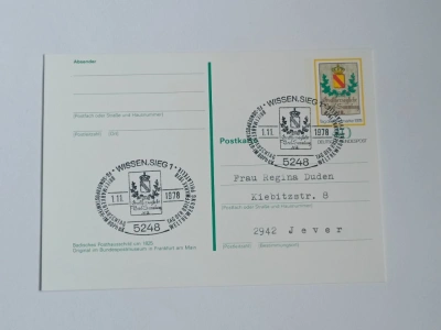 Korespondenční lístek - 50 Deutsche Bundespost 1978 - prošlý poštou  (10008) DOK2