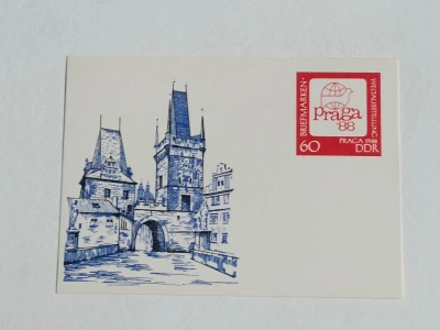 Pamětní lístek Praga 1988 Weltausstellung Briefmarken nerazítkovaný (10010) DOK2