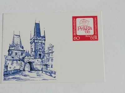 Pamětní lístek Praga 1988 Weltausstellung Briefmarken nerazítkovaný (10010) DOK2