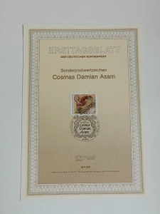 Pamětní list Cosmas Damian Asam - Bonn 250. Todestag 1989 (10015) DOK2