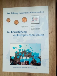 Pamětní list Die Teilung Europas ist überwunden! obsahuje známku a 1 Eurocen 2 Eurocent a 5 Eurocent 2004 (10017)