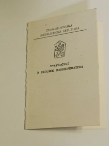 Vysvědčení nižší radiotelegrafonní zkoušce Hradec Králové 1982 (615224)