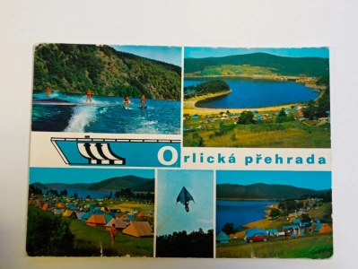 Pohlednice Orlická přehrada - rekreační středisko Popelíky a Trhovky - VELKÝ FORMÁT  (647824)