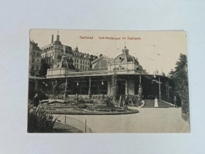 Pohlednice Karlovy Vary - Café-Restaurant v parku (652324)