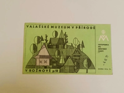 Stará vstupenka Valašské muzeum v přírodě Rožnov pod Radhoštěm rok 1972 (677224) DOK1