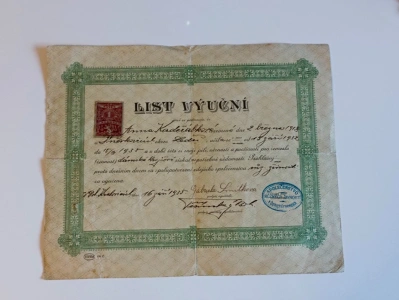 List výuční  1935 Dolní Kralovice - Dámská krejčová (740924) DOK2