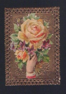 Přáníčko krajkové tlačené ruka růže (1255015)