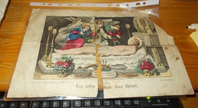 Starý tisk kolorovaný Ježíš andělé (1221916)