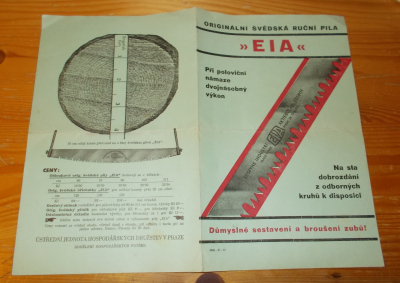 Stará reklama Originální švédská ruční pila EIA (1767418) externí sklad