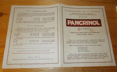 Reklamní tisk syrup Pancrinol  Dra Debata německy i česky (1765618) externí sklad