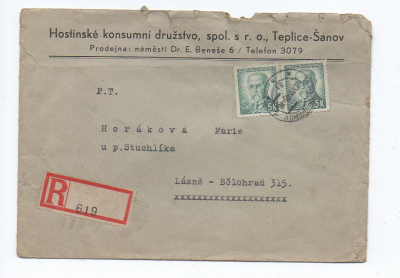 Reklamní obálka Rekomando Hostinské konsumní družstvo Teplice - Šanov (1763318) externí sklad