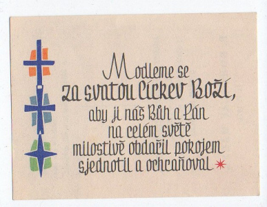 Svatý obrázek Modleme se za svatou církev Boží (196019a) externí sklad
