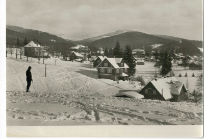 Krkonoše Harrachov lyžař Velký formát (572019)