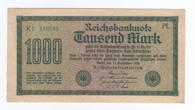 1000 Tausend Mark  serie PL Kl 1923 (945819)