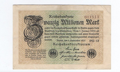 Zwanzig Millionen mark serie PG - 13 1923 (731112)