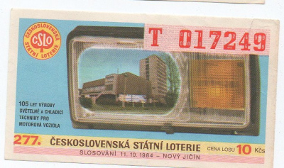 Los 277. československá loterie Nový Jičín 1984 (1037219i)