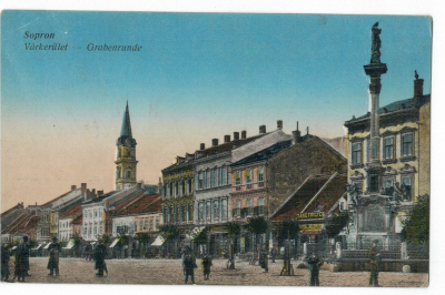 Pohled Sopron Várkerület Gradenrunde Šoproň Maďarsko razítko K. u K. Militärzenzur Krakau 1. (195620)